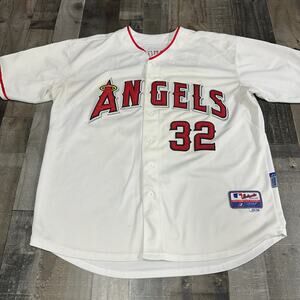 JOSH HAMILTON Anaheim ANGELS Baseball MAJESTIC Sewn Sz 54 White MLB Jersey MLB